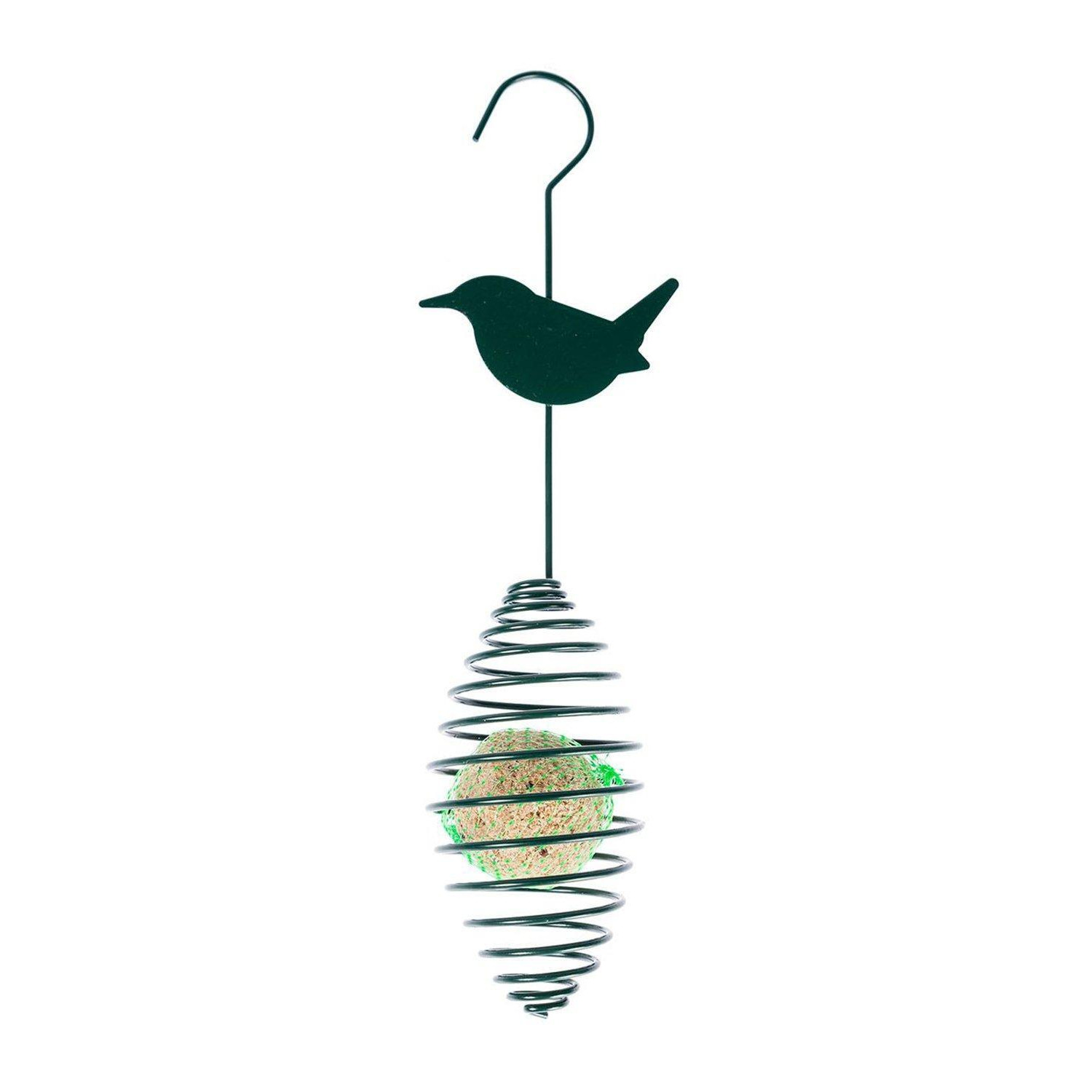 Metal Spring Bird Feeder with Bird Decoration, Wren - image 1