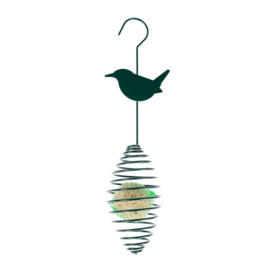 Metal Spring Bird Feeder with Bird Decoration, Wren - thumbnail 1
