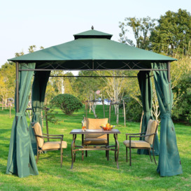3 x 3m Metal Garden Gazebo Marquee Party Tent Canopy Pavilion Sidewall - thumbnail 2