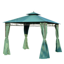 3 x 3m Metal Garden Gazebo Marquee Party Tent Canopy Pavilion Sidewall - thumbnail 1