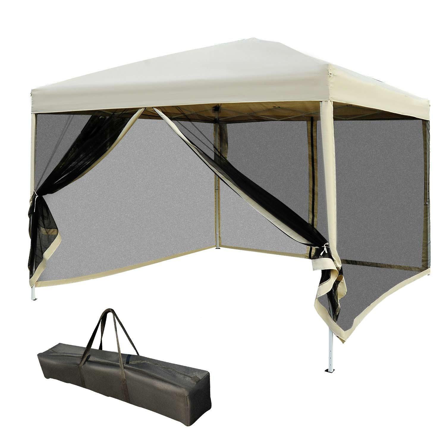 2.97 x 2.97m Gazebo Canopy Pop Up Tent Mesh Screen Garden Shade Mesh - image 1