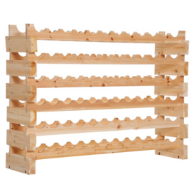 72 Bottle Shelf Wine Rack Holder Holds Storage Fir Wood Cellar Standing