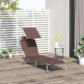 Folding Chair Sun Loungerwith Canopy Sunshade Garden Recliner Hammock - thumbnail 2