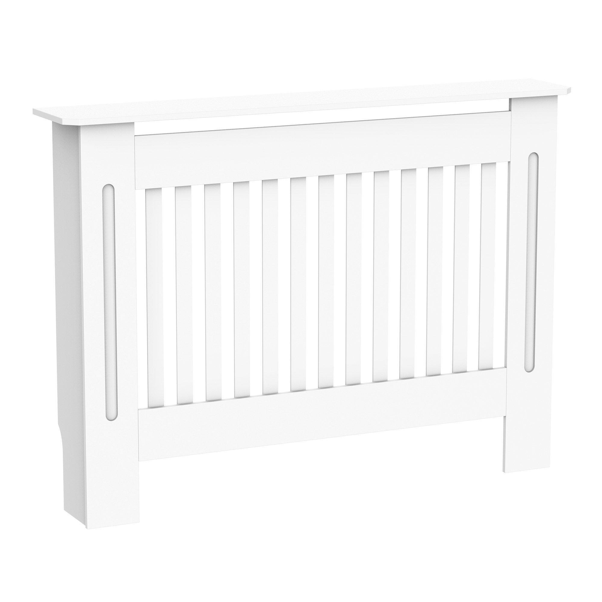 Radiator Cover Painted Slatted MDF Cabinet Lined Grill - image 1