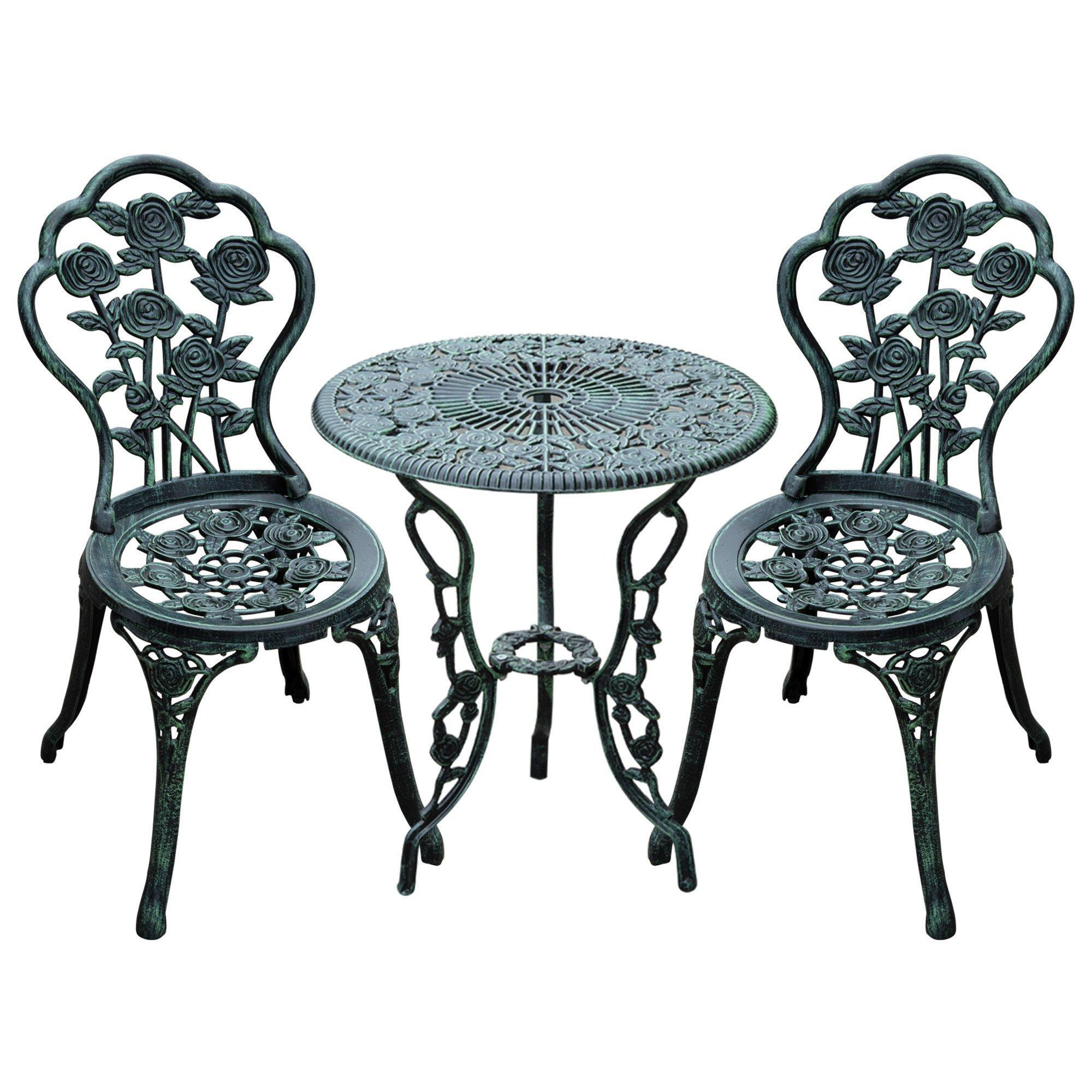 3 Pieces Bistro Set Furniture Garden Balcony Table 2 Chairs - image 1