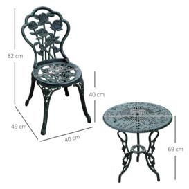3 Pieces Bistro Set Furniture Garden Balcony Table 2 Chairs - thumbnail 3