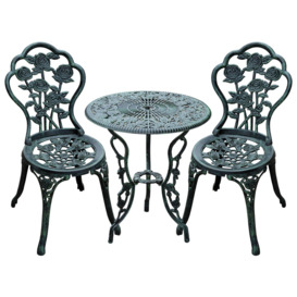 3 Pieces Bistro Set Furniture Garden Balcony Table 2 Chairs - thumbnail 1