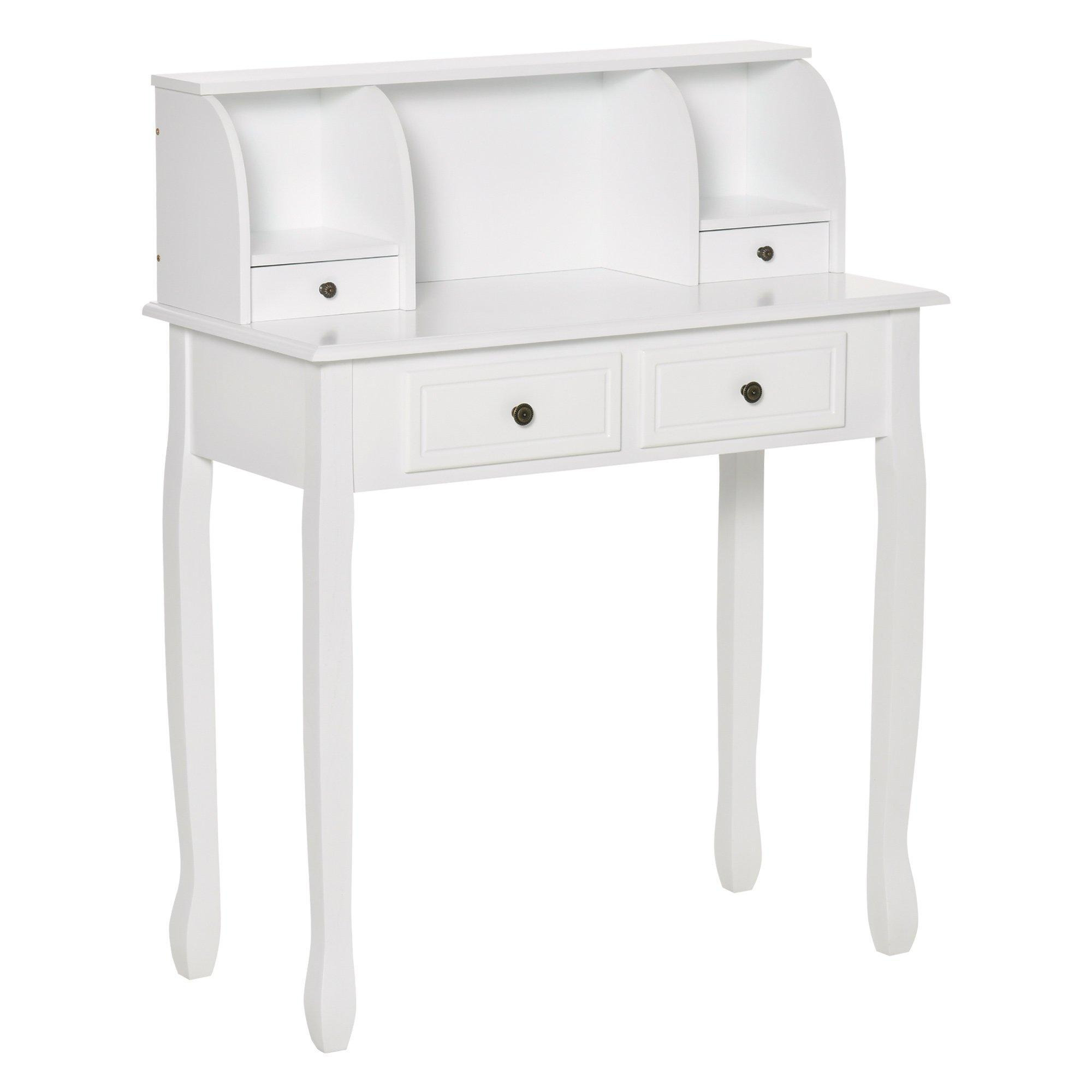 Dressing Table Vanity Make-Up 4 Drawers Console Bedroom Furniture Cosmetic White - image 1
