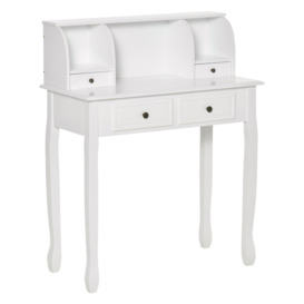 Dressing Table Vanity Make-Up 4 Drawers Console Bedroom Furniture Cosmetic White - thumbnail 2