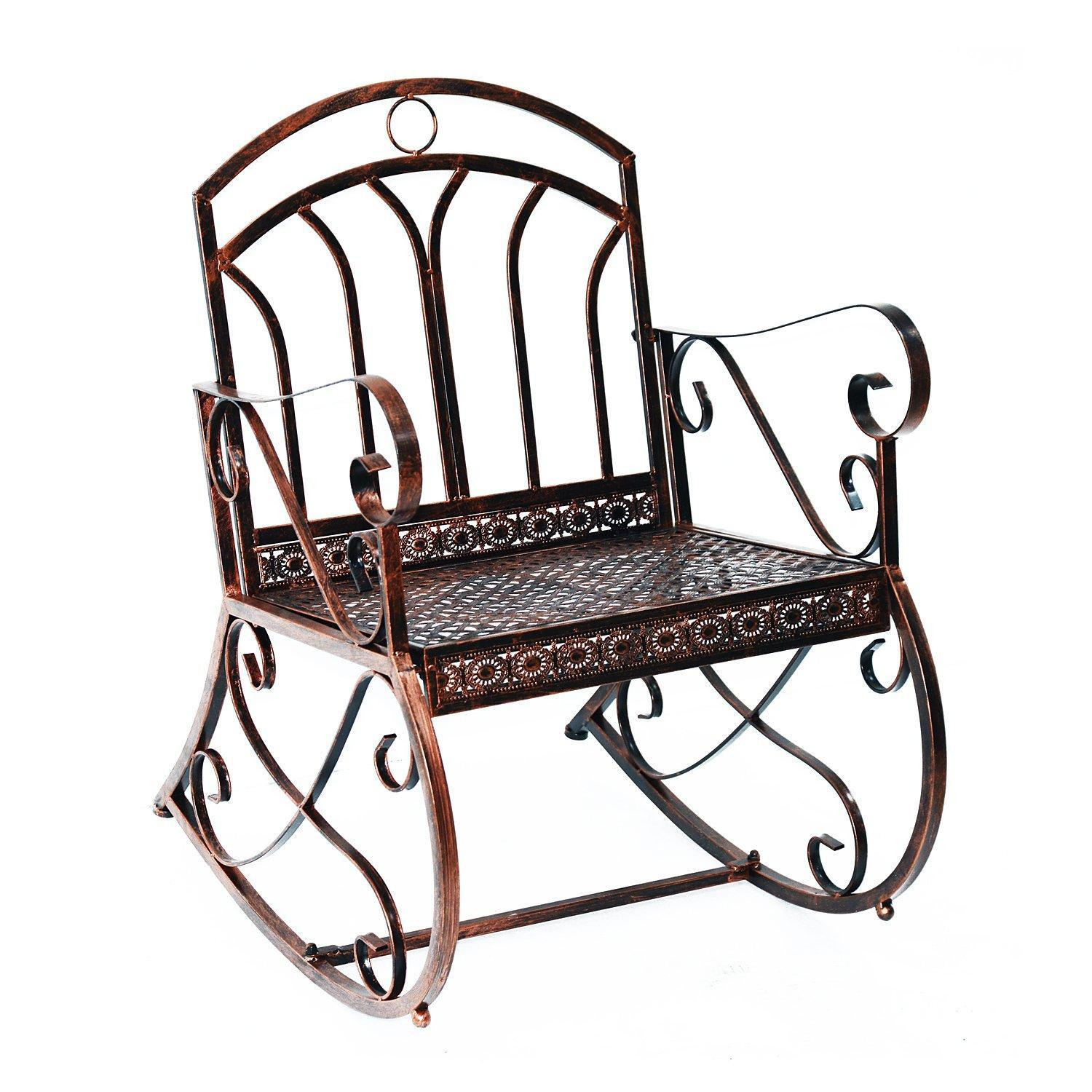 Rocking Chair Outdoor Metal Vintage Style Garden Seat for Patio - image 1