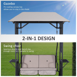 Outdoor Garden 2 Seater Canopy Swing Seat Porch Loveseat Hammock Chair - thumbnail 3