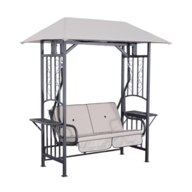Outdoor Garden 2 Seater Canopy Swing Seat Porch Loveseat Hammock Chair - thumbnail 1