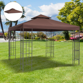 3Metre 2 Tier Garden Gazebo Top Cover Replacement Canopy Roof - thumbnail 2