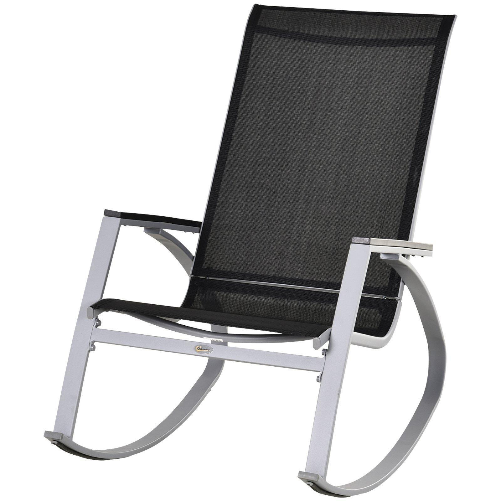 Rocking Chair Sun Lounger Garden Seat High Back Texteline - image 1