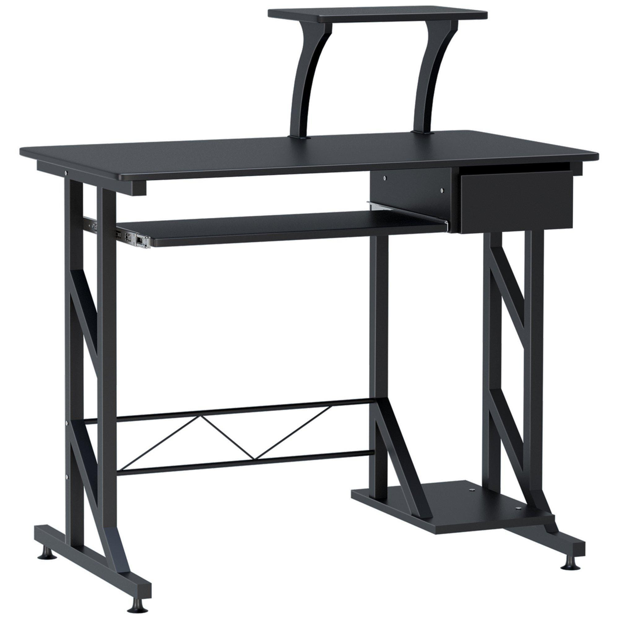 Computer Desk Executive Wooden PC Tray Table Home Office Workstation - image 1