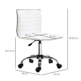 Ergonomic Executive Office Chair Computer Armless Wheels 360 Swivel - thumbnail 3