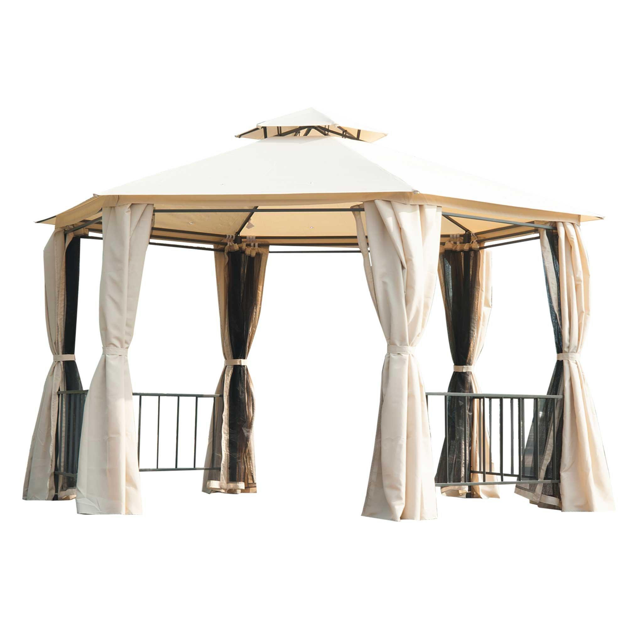 3 x 3Metre Gazebo Canopy 2 Tier Patio Shelter Steel for Garden - image 1