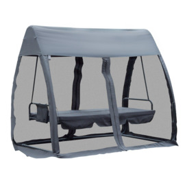 Garden Swing Chair Patio Hammock 3 Seater Bench Canopy Lounger - thumbnail 1