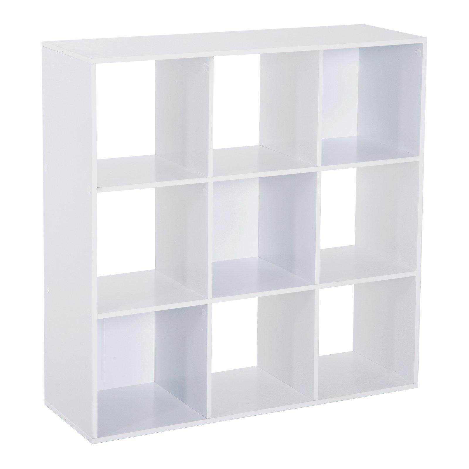 Wooden 9 Cube Storage Cabinet Unit 3 Tier Bookcase Shelves - image 1