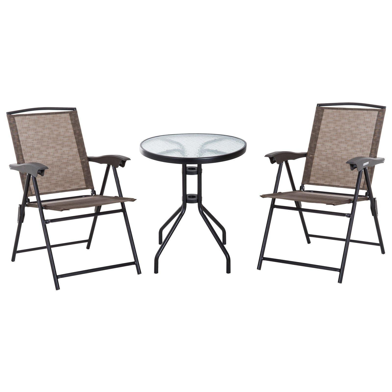 Patio Bistro Set Folding Chairs Garden Coffee Table for Balcony - image 1