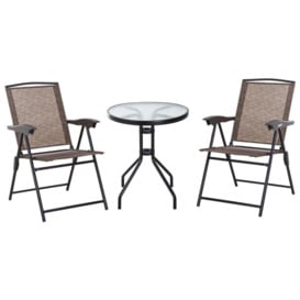 Patio Bistro Set Folding Chairs Garden Coffee Table for Balcony - thumbnail 1