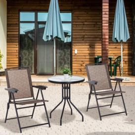 Patio Bistro Set Folding Chairs Garden Coffee Table for Balcony - thumbnail 2