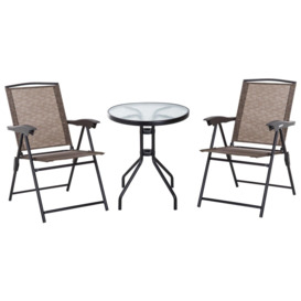 Patio Bistro Set Folding Chairs Garden Coffee Table for Balcony