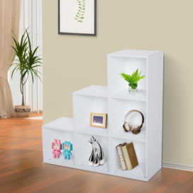 L Shaped Storage Cabinet Closet Organiser Bookcase with 6 Cube - thumbnail 3