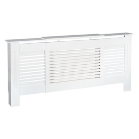 Extendable Radiator Cover Cabinet Slatted Design MDF Home Office
