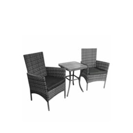 Rattan Bistro Set Grey