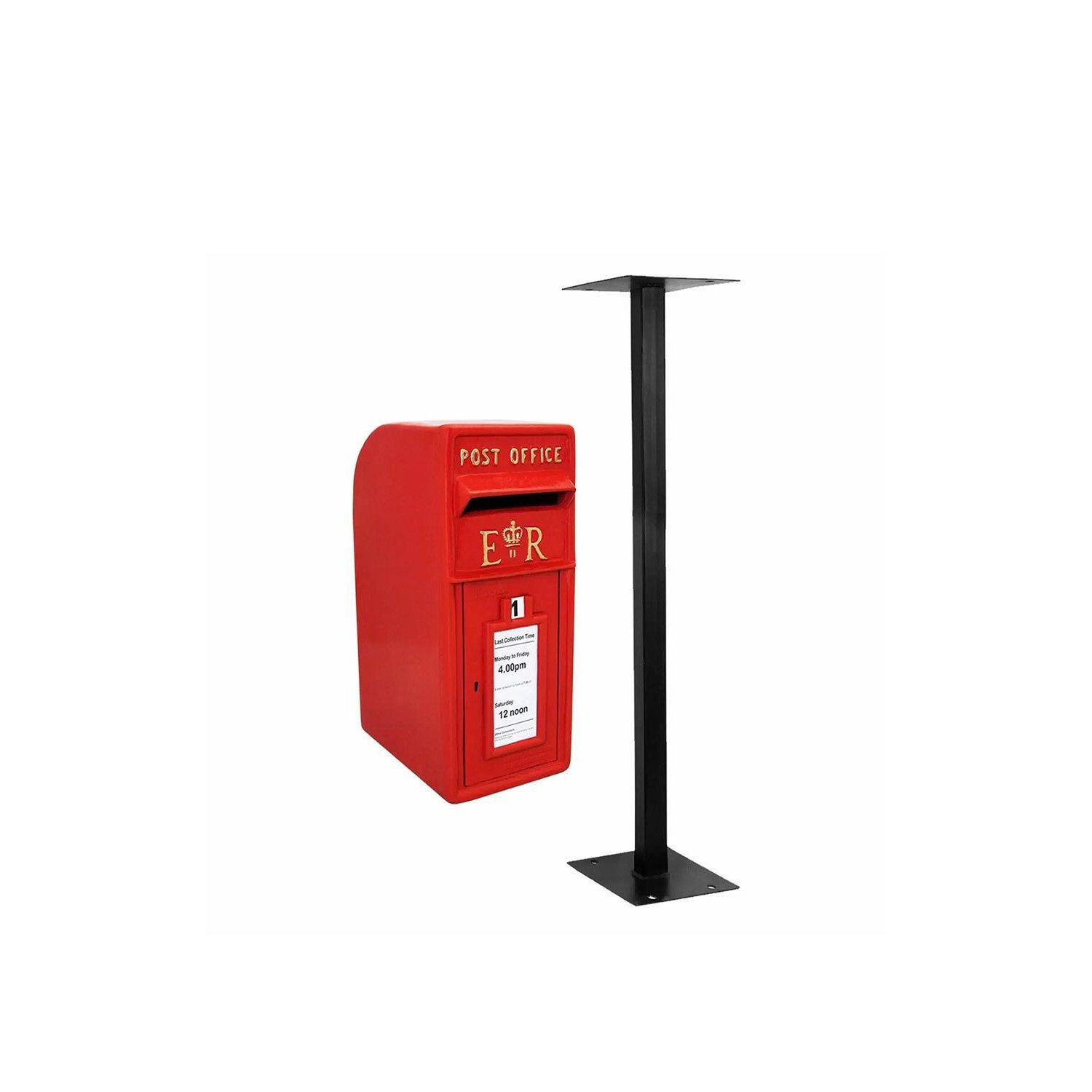 Red Royal Mail Post Box with Stand - image 1