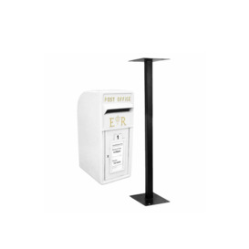 White Royal Mail Post Box with Stand