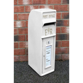 White Royal Mail Post Box with Stand - thumbnail 3