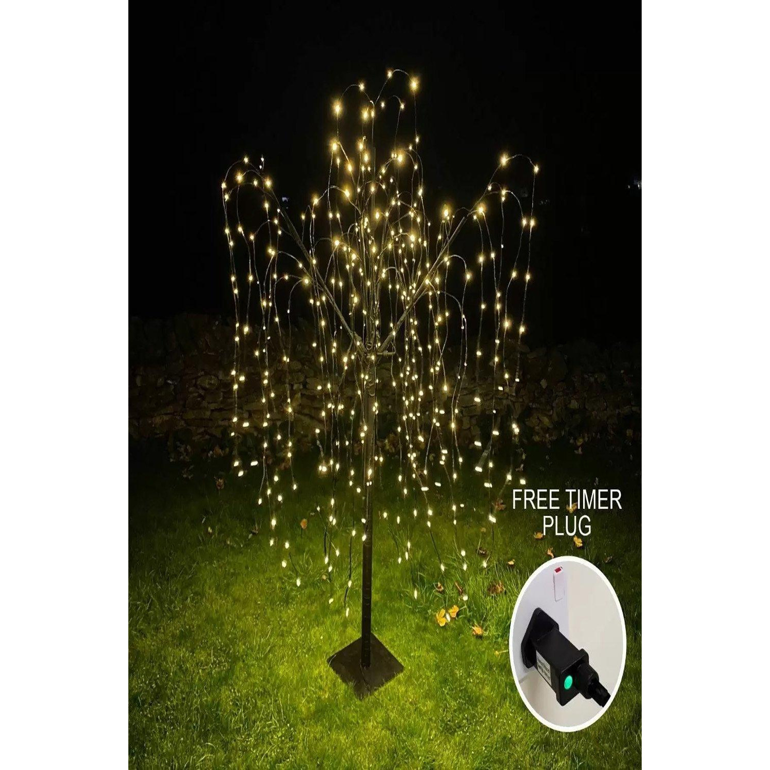Weeping Willow Tree - 180cm Black 400 Warm White LED - image 1
