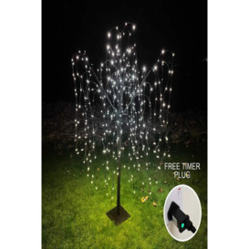 Weeping Willow Tree - 180cm Black 400 Cool White LED - thumbnail 1