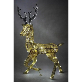 Large Light Up Stag & Doe Reindeer Set - Gold - thumbnail 2