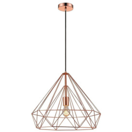 Spring Wire Large Ceiling Pendant Copper E27