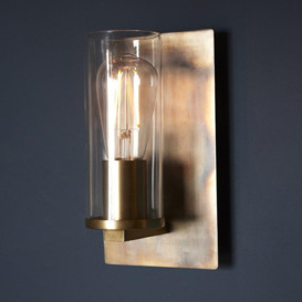 Palermo Wall Lamp Bronze Patina Plate & Clear Glass - thumbnail 2