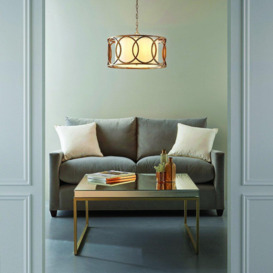 'VARESE' Stylish Dimmable Indoor 4 Light Fabric Ceiling Pendant - thumbnail 2