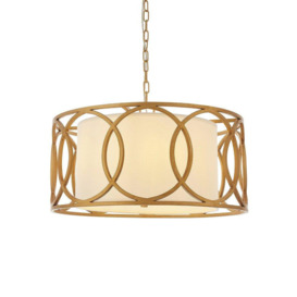 'VARESE' Stylish Dimmable Indoor 4 Light Fabric Ceiling Pendant - thumbnail 1