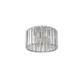 Diore 4 Light Flush Ceiling Light Chrome Crystal