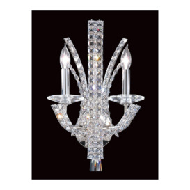 Eclipse 2 Light Crystal Chrome Candle Wall Lamp