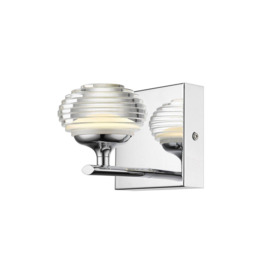 Contemporary Integrated LED Ball Wall Lamp Chrome Glass 3000K - thumbnail 1