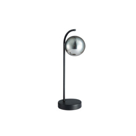 Contemporary Globe Table Lamp Black Glass