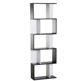 5 tier Bookcase Storage Display Shelving S Shape design Unit Divider - thumbnail 1
