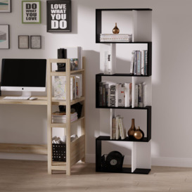 5 tier Bookcase Storage Display Shelving S Shape design Unit Divider - thumbnail 3