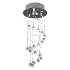 Crystal Ceiling Light Chandelier Lamp Shade Spiral Rain Drop Metal