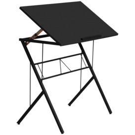 Adjustable Laptop Stand Tilt Writing Desk Workstation Black Table w/ Stopper - thumbnail 2