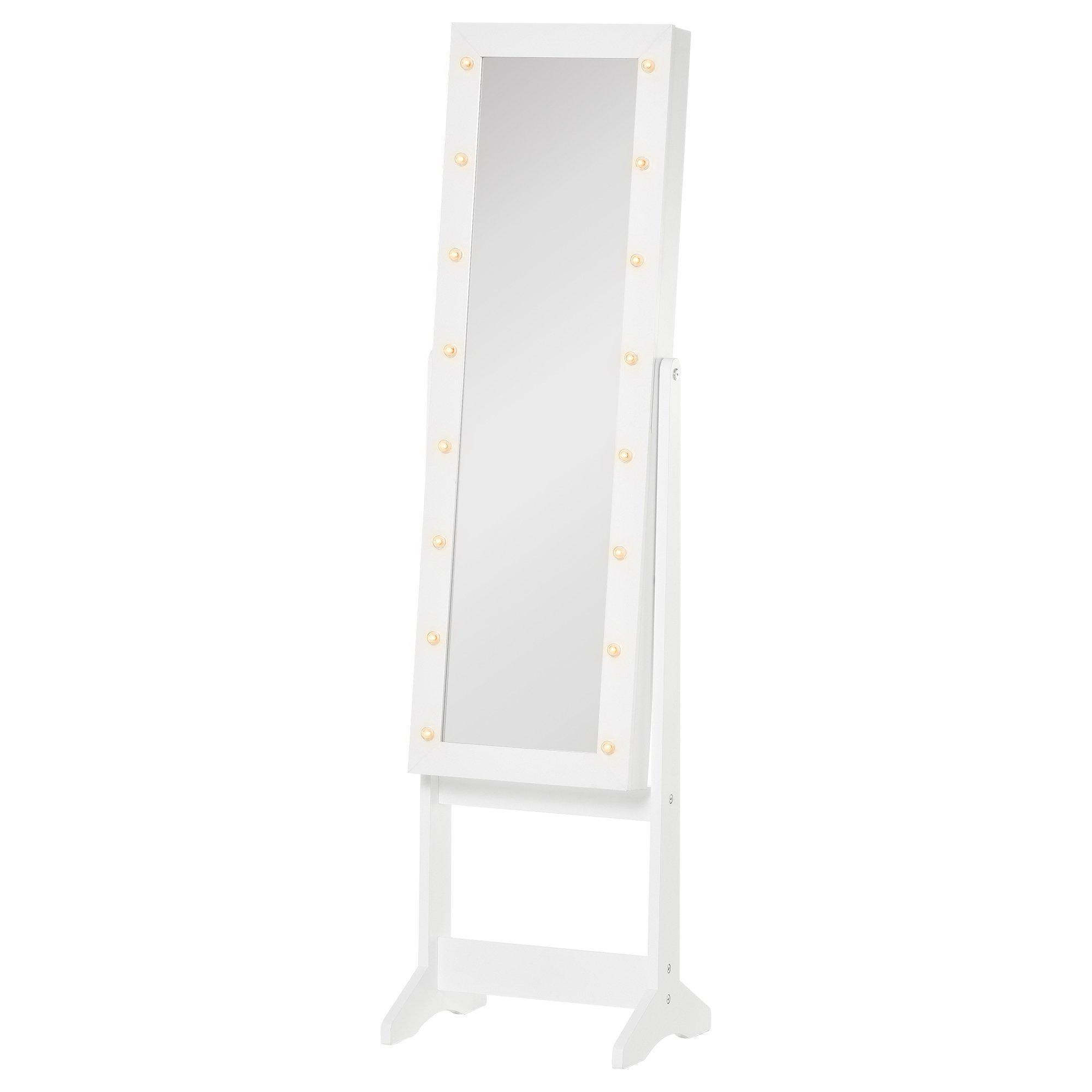 Free Standing LED Mirrored Jewelry Cabinet Armoire Floor Organiser - image 1