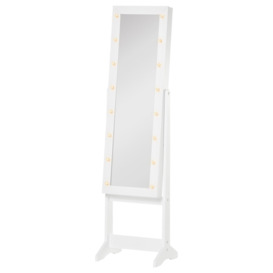 Free Standing LED Mirrored Jewelry Cabinet Armoire Floor Organiser - thumbnail 1